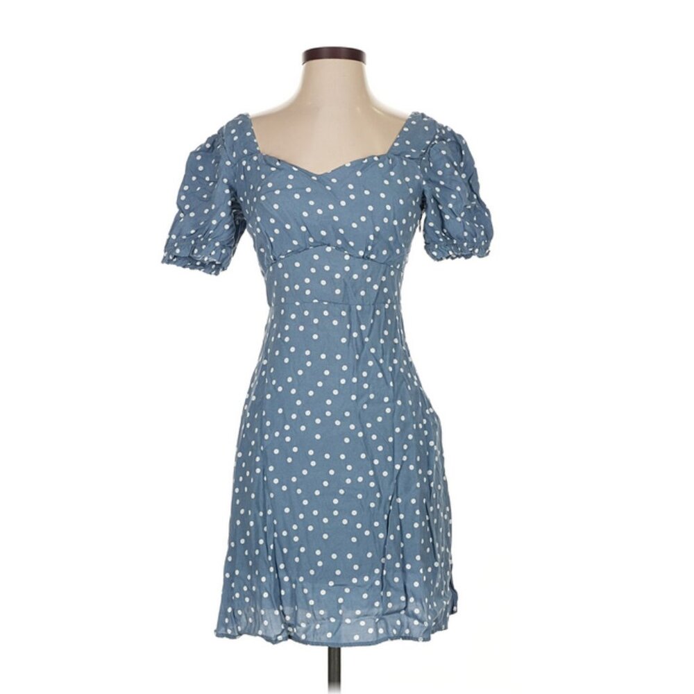 Skies Are Blue Milkmaid Polka Dot Dress